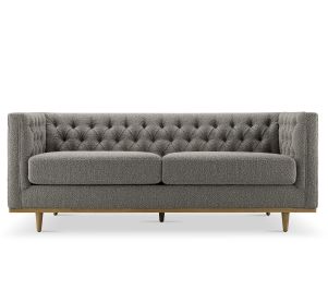 Sophisticated Square Arm Upholstered Sofa-light grey