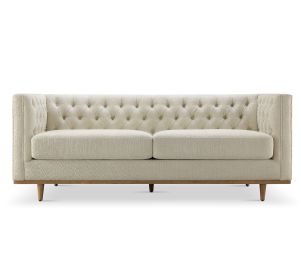 Sophisticated Square Arm Upholstered Sofa-Nature