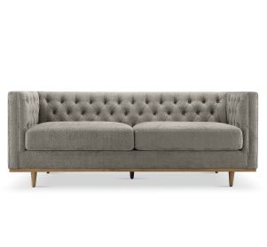 Sophisticated Square Arm Upholstered Sofa-Grey