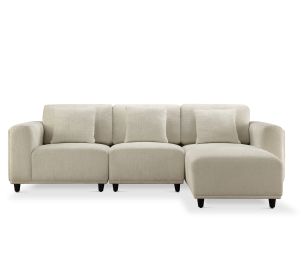 3-Piece Sectional Sofa Set with Ottoman-Nature