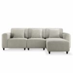 3 Pieces Sectional Sofa Set with Ottoman at Cher's